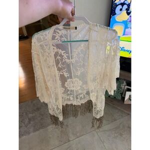 Origami Womens Shawl Wrap Medium Large cream